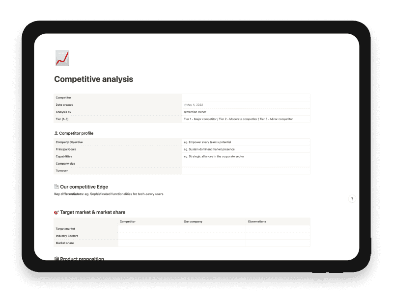 Competitive Analysis Notion Template